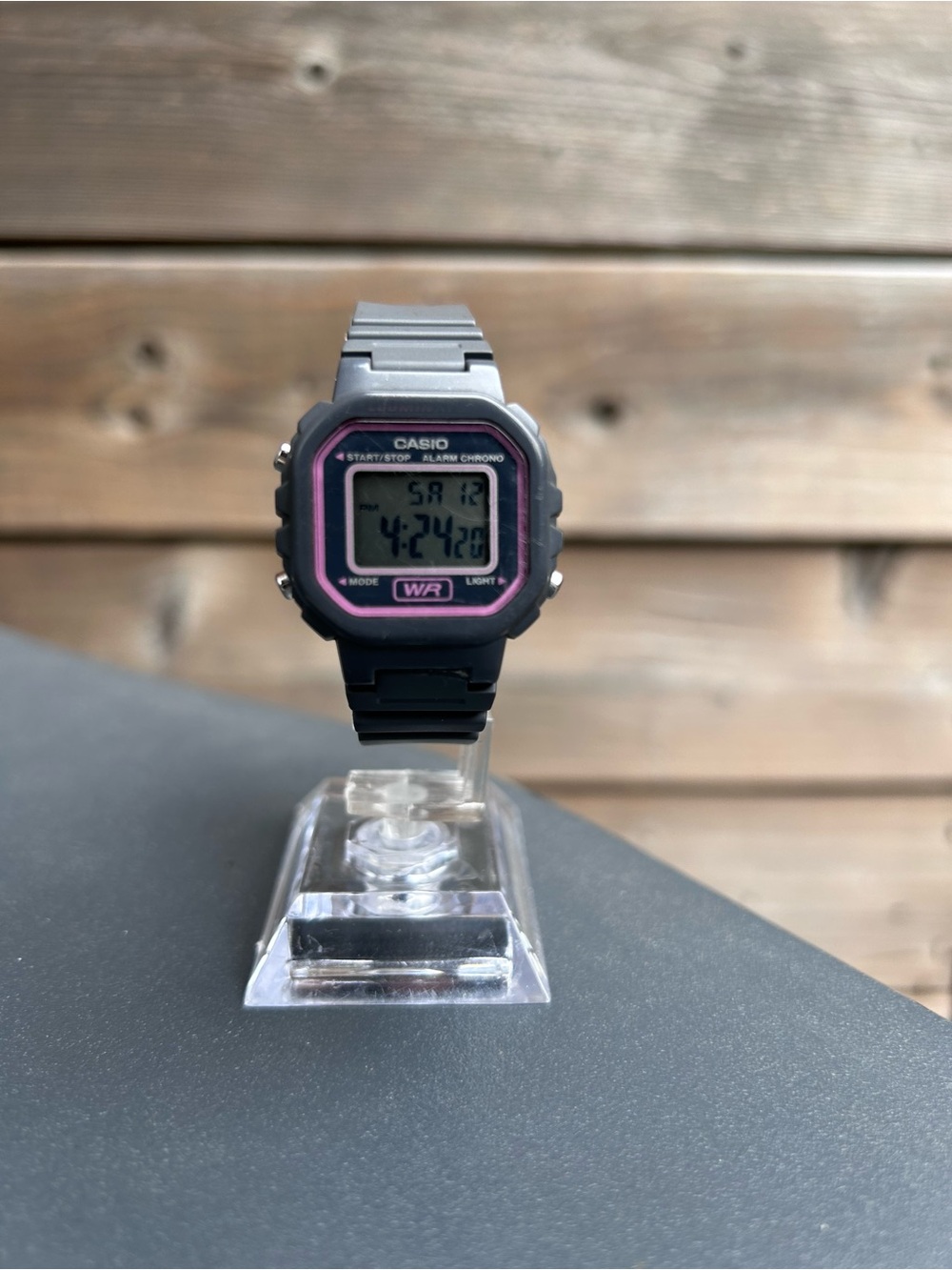 Casio Black Digital Watch with Pink Trim